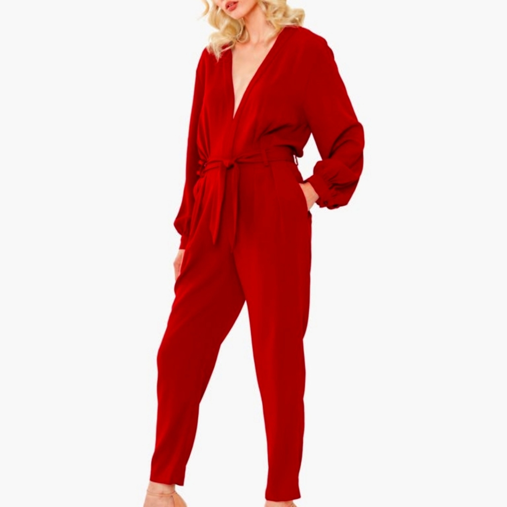IRO Julliaca Tie Waist Crepe Jumpsuit New Retail $695